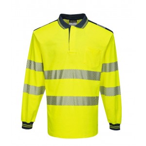 Portwest - PW3 Hi-Vis Cotton Comfort Polo Shirt L/S  - T184