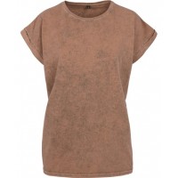 Build Your Brand - Women's acid washed extended shoulder tee - BY053