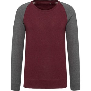 Kariban - Men's two-tone organic crew neck raglan sleeve sweatshirt - KB491