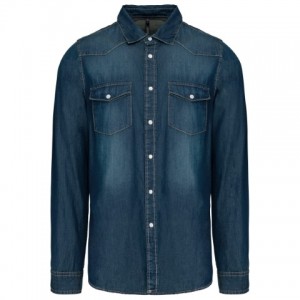 Kariban - Men's long-sleeved denim shirt - KB519