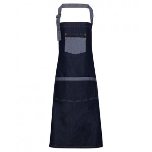 Premier - Domain contrast denim bib apron - PR127