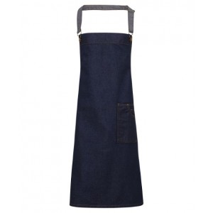 Premier - District waxed-look denim bib apron - PR134