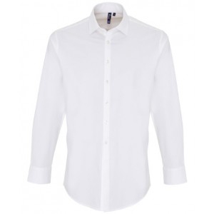Premier - Stretch fit cotton poplin long sleeve shirt - PR244