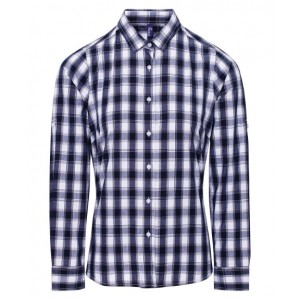 Premier - Women's Mulligan check cotton long sleeve shirt - PR350