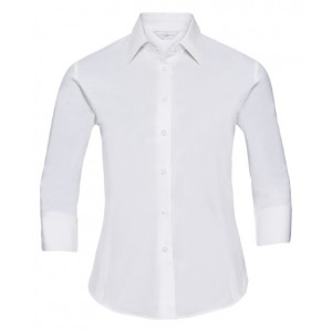 Russell Collection - Women's ¾ sleeve easycare fitted shirt - J946F